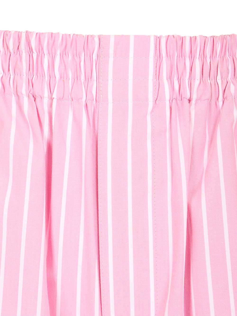 Balenciaga Striped Cotton Poplin Boxers Trousers - Rose | 860302355577a6c3fa8a86d68d78456ea872376d