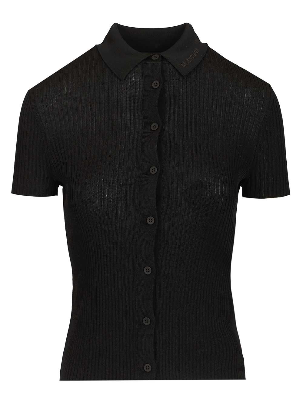 Balenciaga Short-Sleeved Shirt T-Shirt - Black | 11c30edaab5a6ec0e0baee4d70e1030afd8c29de
