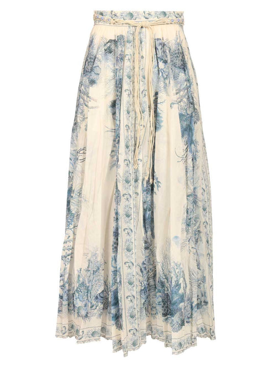 Wanderlust A-Line Maxi Skirt Skirts Blue