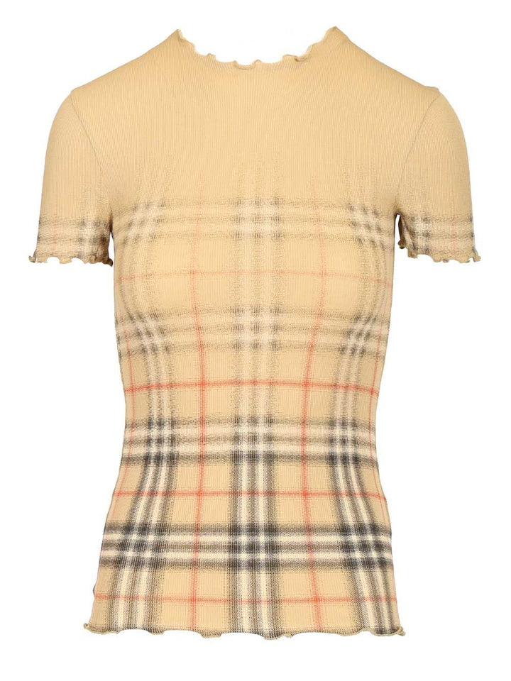 Burberry Blend Check Sweater T-Shirt - Beige | fa21ddab07ddb0f92e90572dcf92c18d6a7ad507