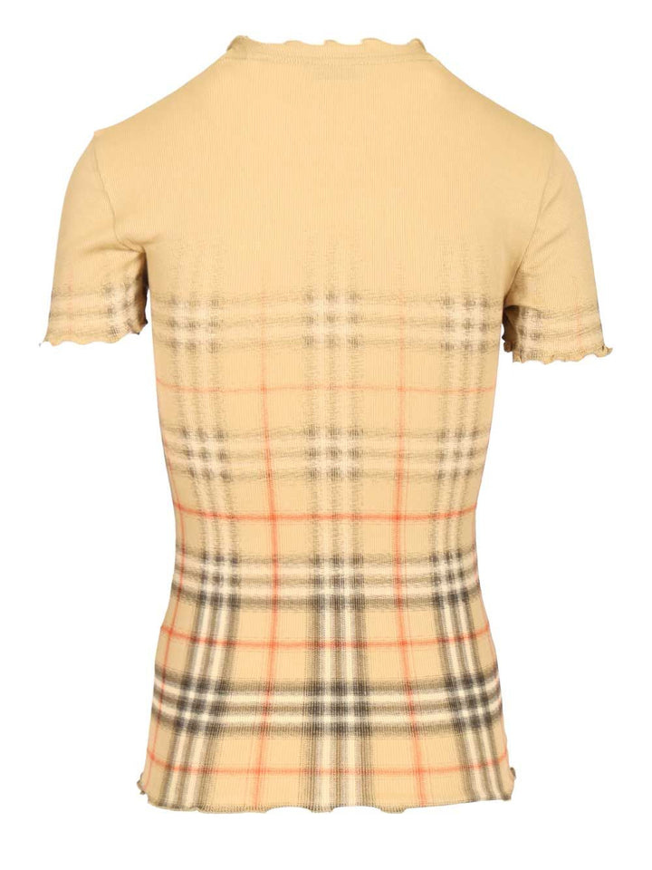 Burberry Blend Check Sweater T-Shirt - Beige | e786956fd29419f662c15172e6acad746c0aa768