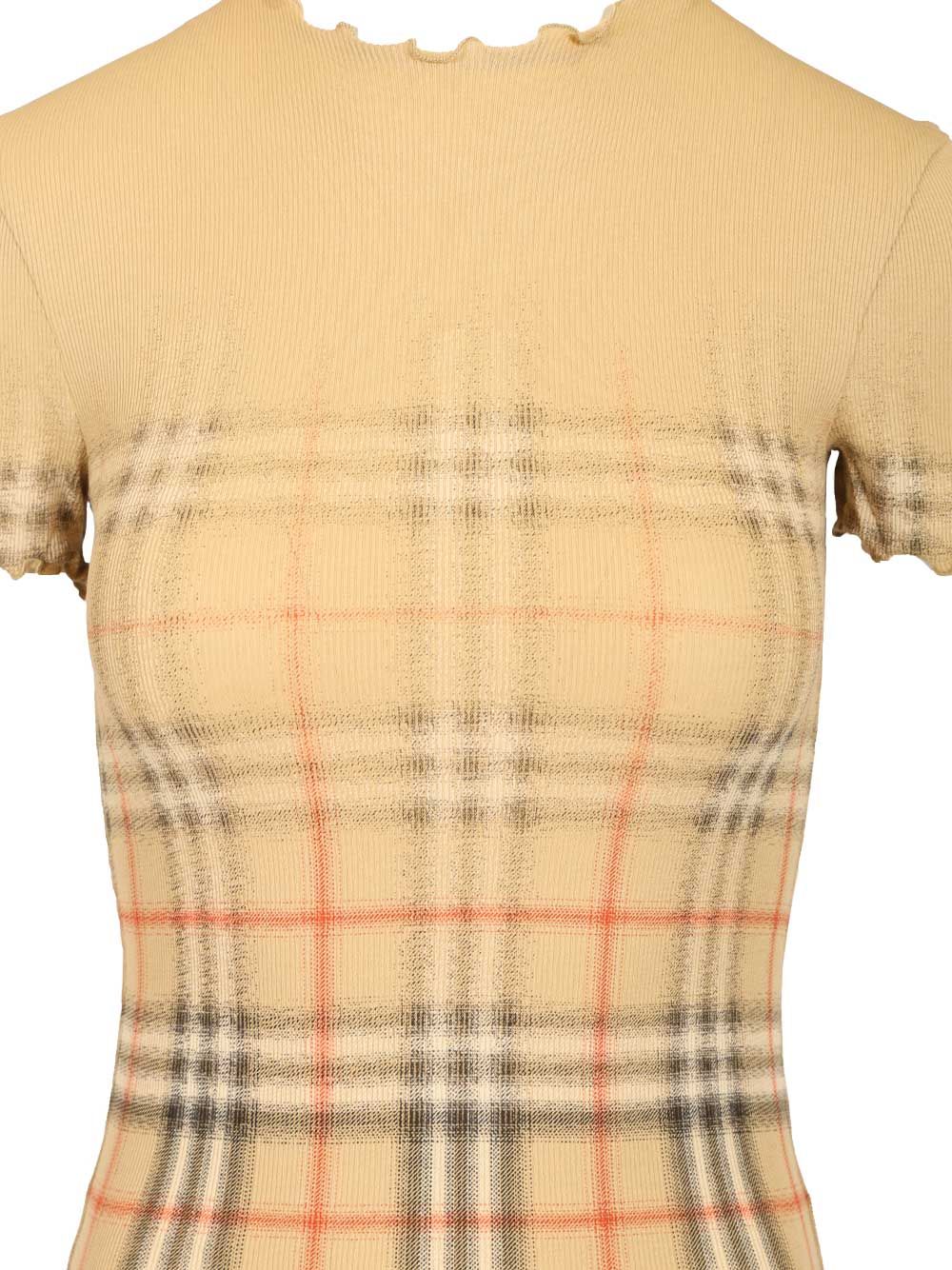 Burberry Blend Check Sweater T-Shirt - Beige | 6e0057ebf523b431c50fd1dd9f923f119f526a11