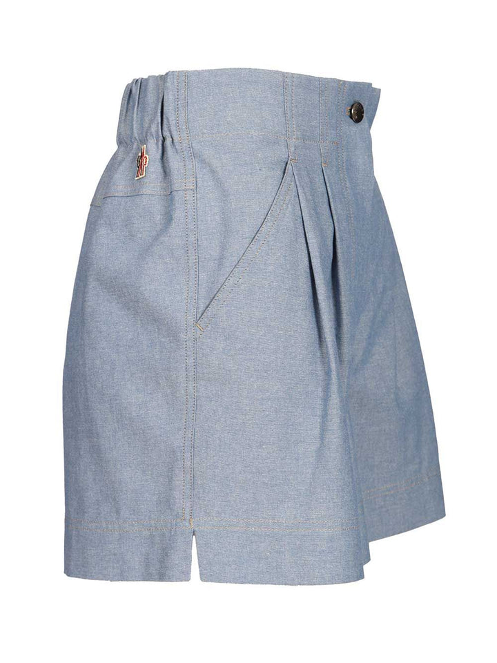 Moncler Grenoble Chambray Cotton Shorts Trousers - Light blue | 9858a904feb0624a2f9324735f43e318d8310fd8