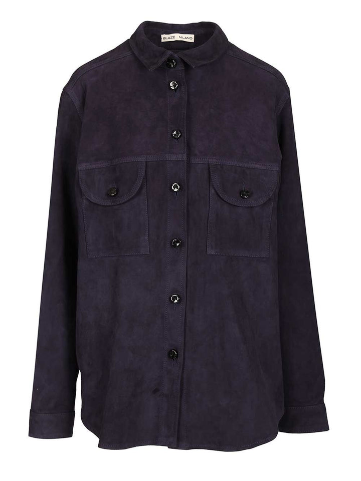 Blazé Milano Viva Berber Suede Shirt Shirts - Blue | 56f3fe86a538849b4781e826f781fb8a232b2aff