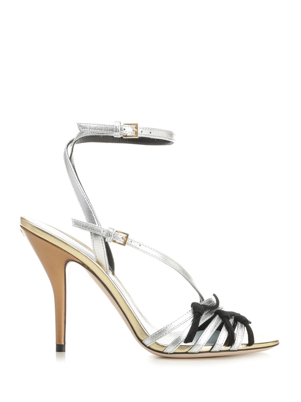 Valentino Garavani Nodine Sandal In Laminated Nappa Sandals - Silver | 33b7764a67d24b46a6b2b2743cac37da511c9f13