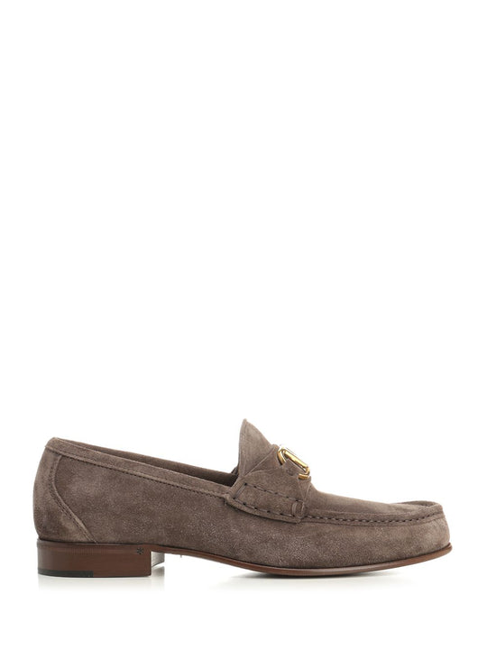 Vlogo Signature Suede Loafers Scarpe Basse Grey