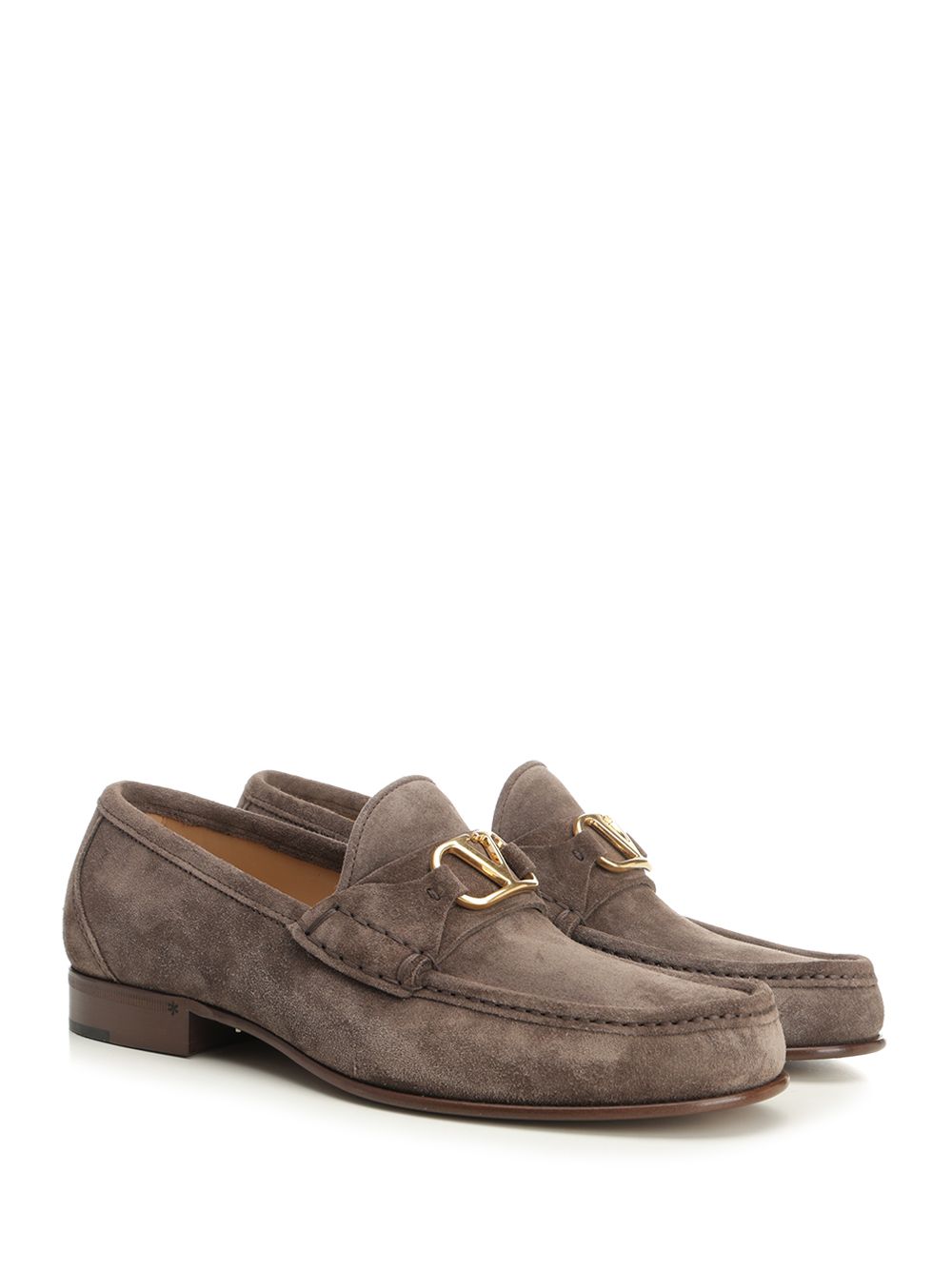 Valentino Garavani Vlogo Signature Suede Loafers Scarpe basse - Grey | c26d7ba7308763e2061a83842b083d6651a42ae8