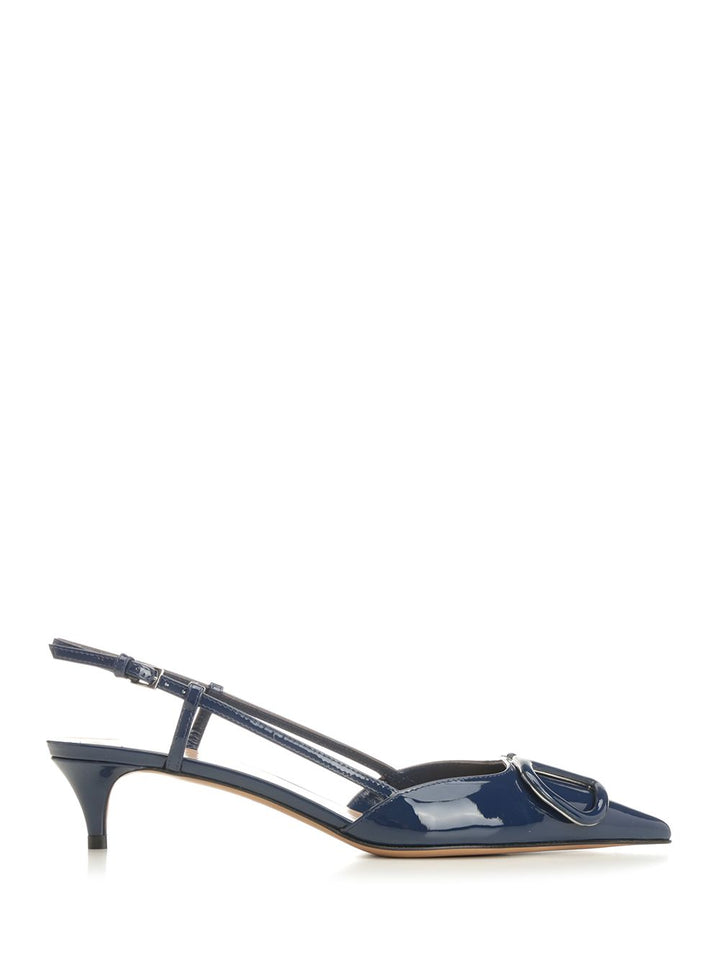 Valentino Garavani Vlogo Signature Slingback Pump Pumps - Blue | 85cd5078ef56bf4a40d000326563187f706c9760