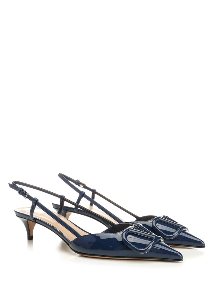 Valentino Garavani Vlogo Signature Slingback Pump Pumps - Blue | 398ec1b2b5cf02e7d72d2619afd8883520c0a2a5