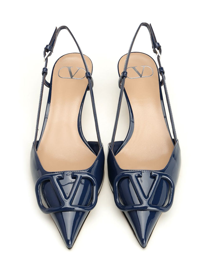 Valentino Garavani Vlogo Signature Slingback Pump Pumps - Blue | 4bdfec27d798516c55ae5fd97d3b54112cce797b