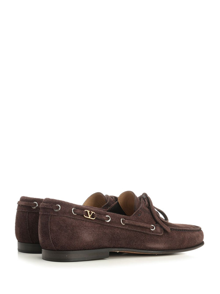 Valentino Garavani Suede Loafers With Logo Scarpe basse - Brown | c01f725ba2c1d7ecfb94f3845c0db9bbf1c303eb