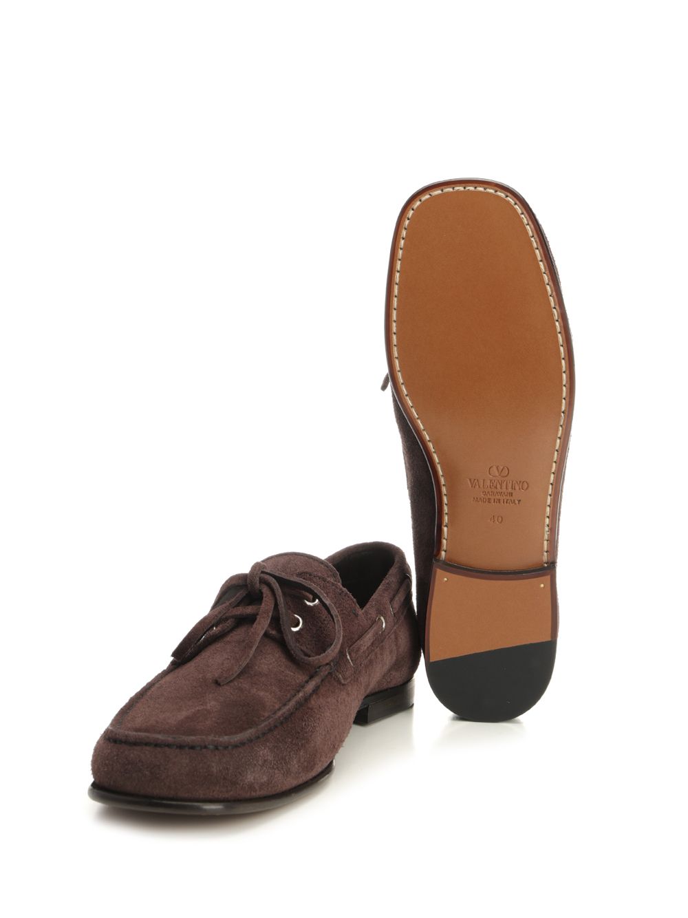 Valentino Garavani Suede Loafers With Logo Scarpe basse - Brown | 0042478fafe9af557a183a37ad4a8ef38df14ab3