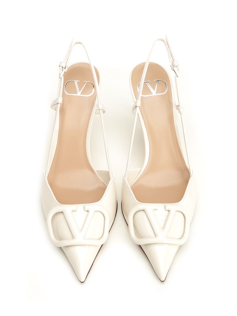 Valentino Garavani V Logo Signature Pumps - White | d88ae8125a87062715ca233ac2833e32a3cebbf2