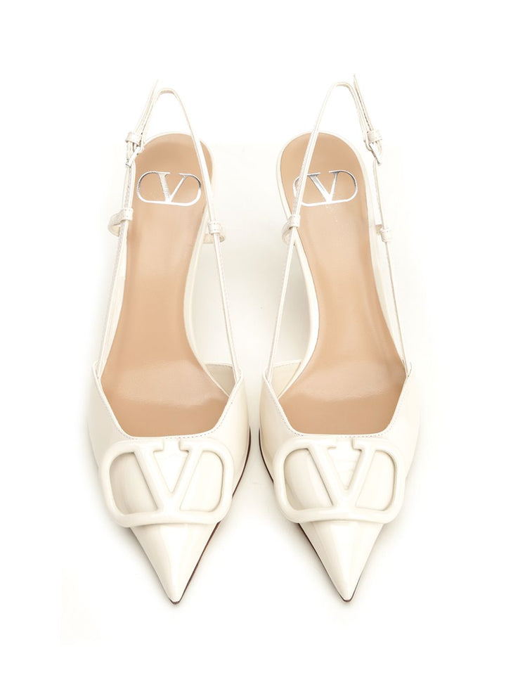 Valentino Garavani V Logo Signature Pumps - White | d88ae8125a87062715ca233ac2833e32a3cebbf2