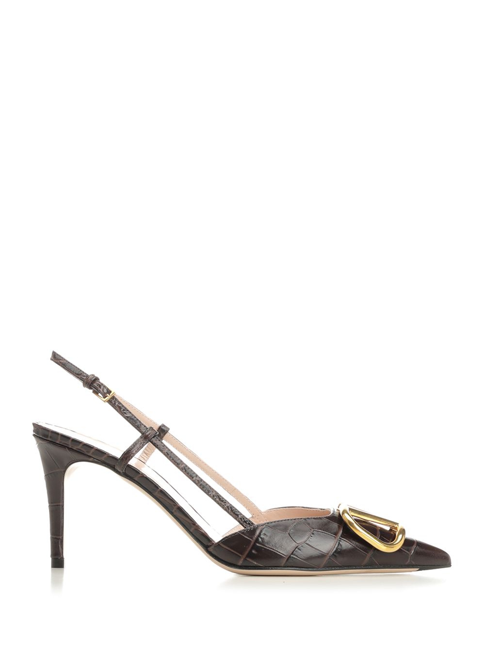 Valentino Garavani Vlogo Slingback Pumps - Brown | ea65e3bfd9ec2d6ccf1393fd908a055187d5d670