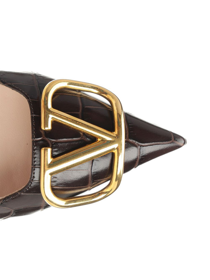 Valentino Garavani Vlogo Slingback Pumps - Brown | e07fea5597a61e86e4d6ac9928251eb167ebe231