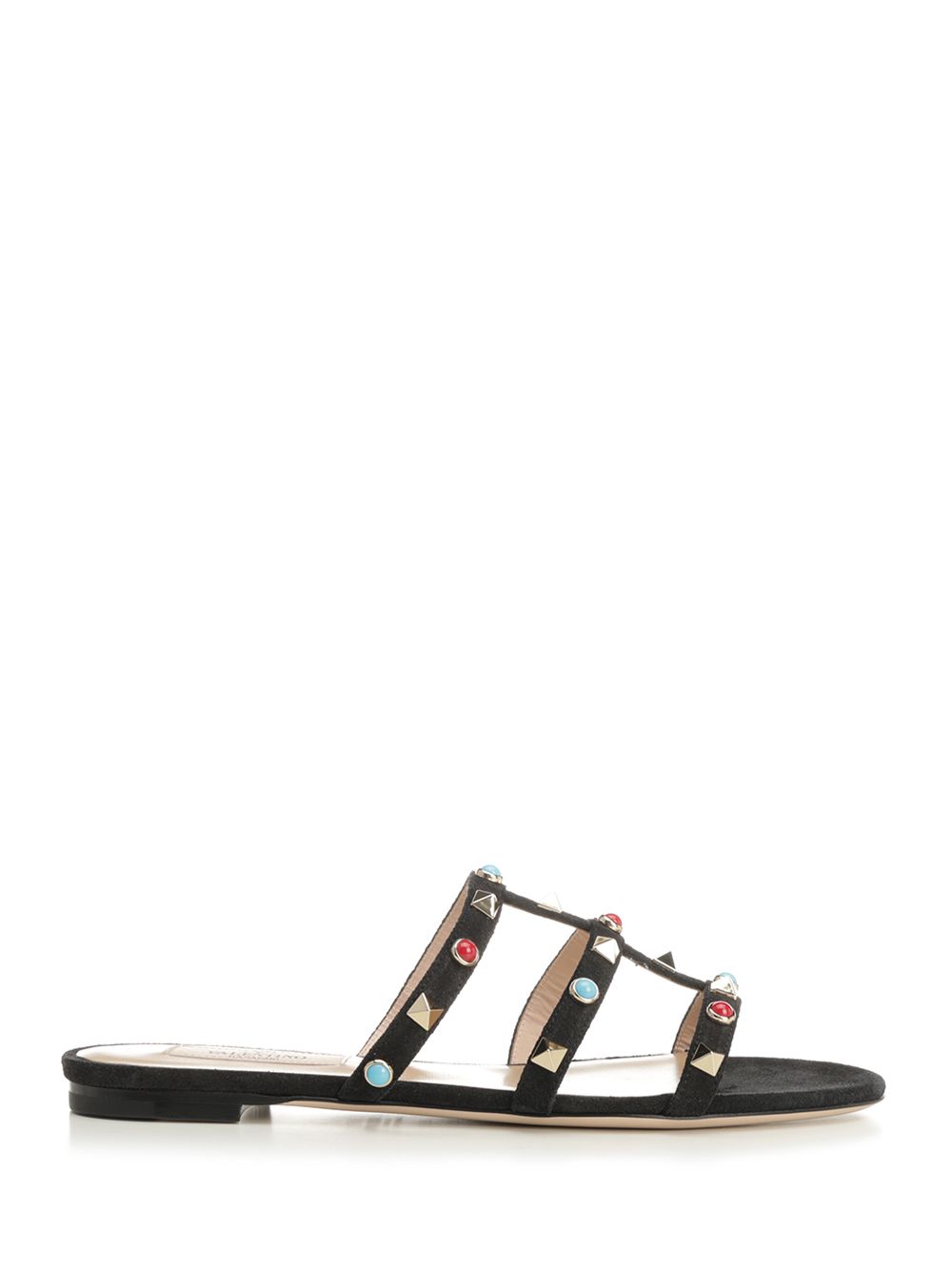 Valentino Garavani Rockstud Low Sandals Scarpe basse - Black | 183162555bc4c72f429cb479fb060c3cb7726656