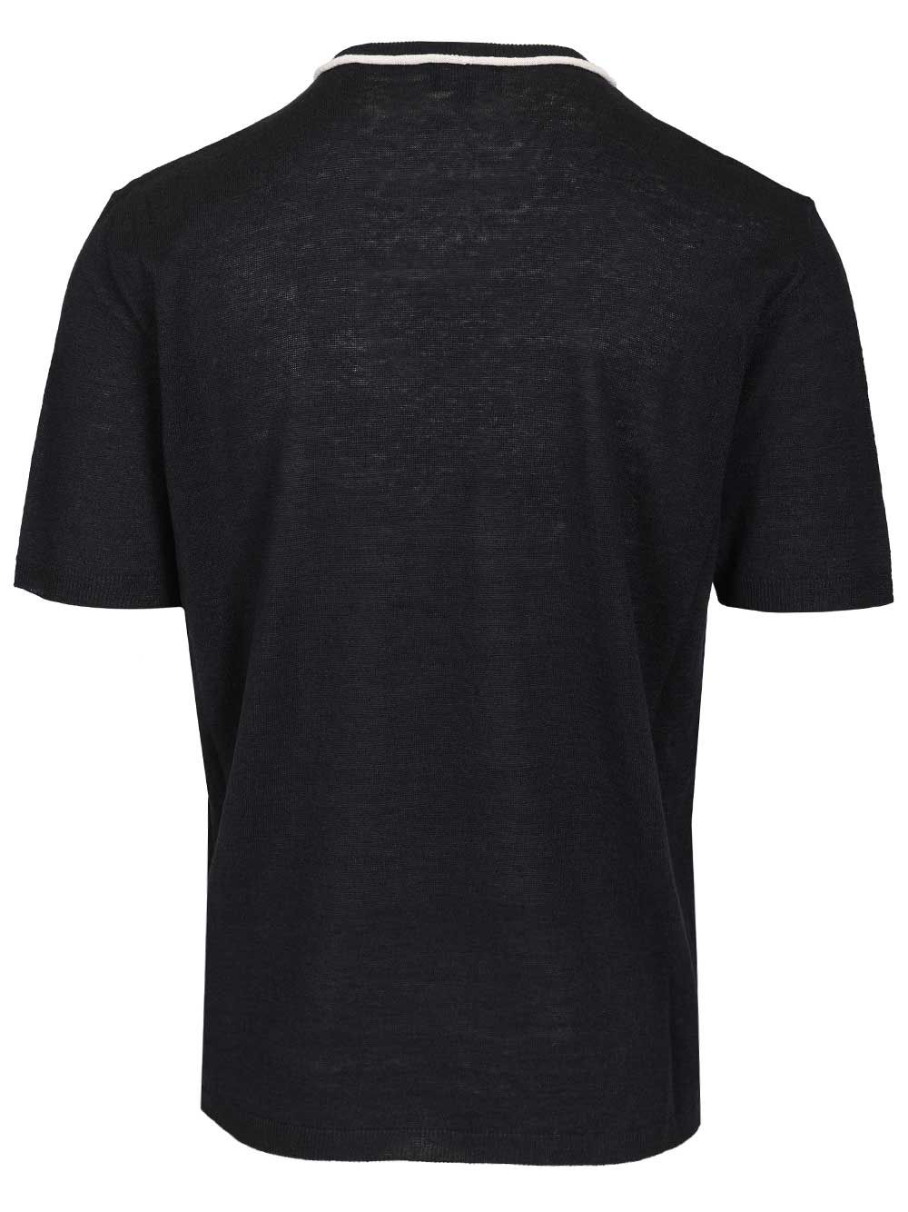 Giorgio Armani Crew Neck Sweater In Linen And Silk Knitwear - Blue | 2075ef9d2084da19a37759d8c0bd6c77b19171e8