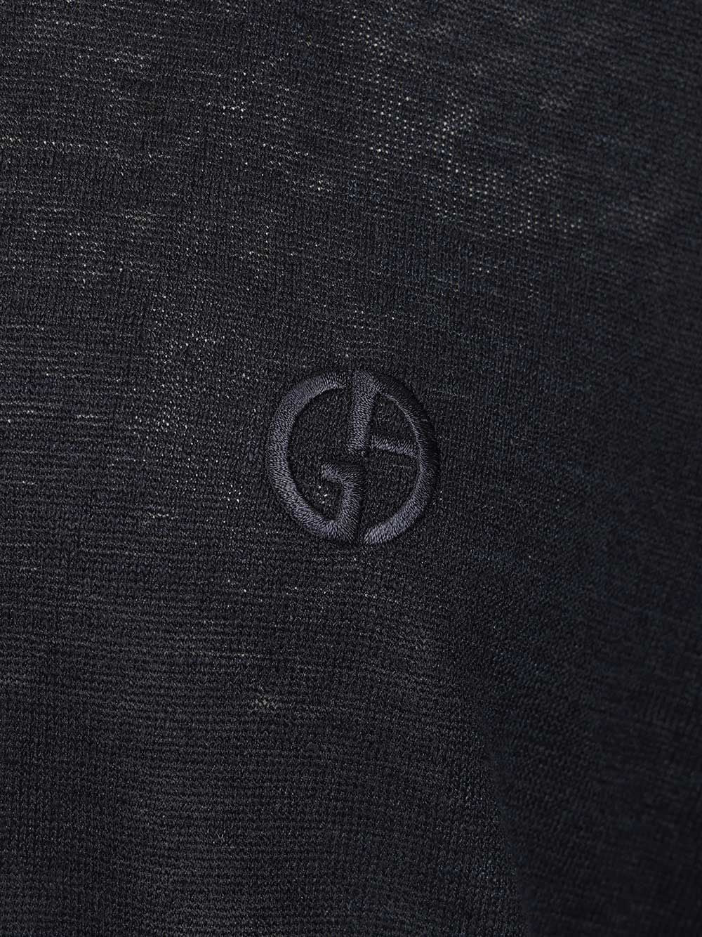 Giorgio Armani Crew Neck Sweater In Linen And Silk Knitwear - Blue | 3a2586dad753cc959753cebe80c81bb034d6f464