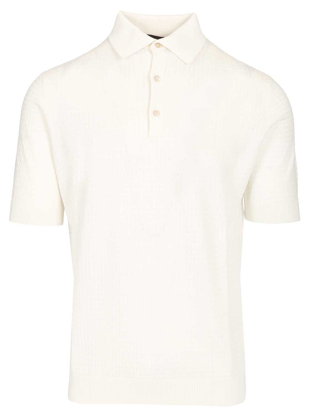 Filippo De Laurentiis Cable Knit Polo shirt - White | 4bbfb1e3d19e472c3585b540f9844be84667e590