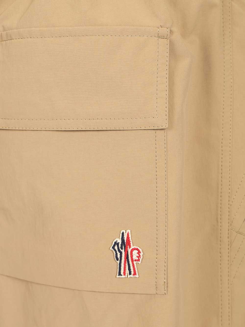 Moncler Grenoble Froissé Technical Shorts Trousers - Beige | 6282c103cf968dcea7f01661ec3f434a0ac3b79b
