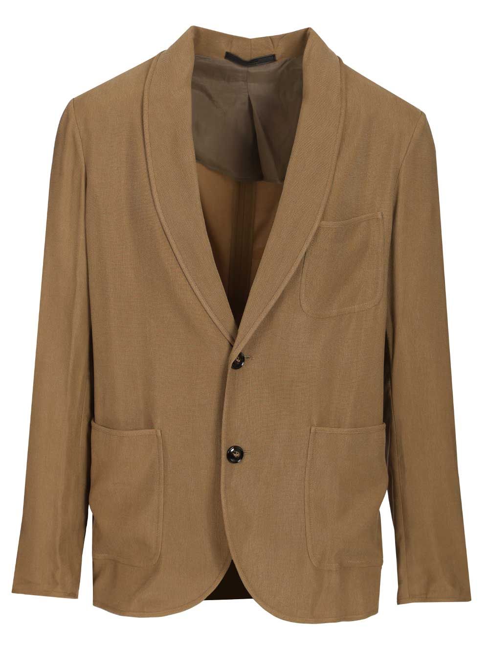 Giorgio Armani Deconstructed Blazer Jackets - Beige | 8359a8822f8364d2a999f90a847a6a6a0bc57b3c