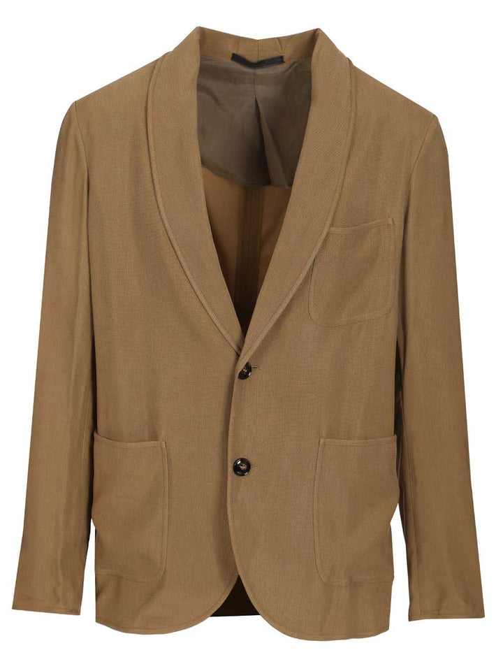 Giorgio Armani Deconstructed Blazer Jackets - Beige | 8359a8822f8364d2a999f90a847a6a6a0bc57b3c