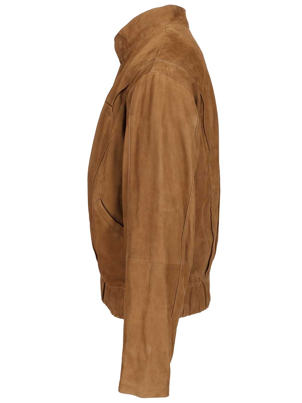 Giorgio Armani Suede Jacket Jackets - Beige | 8dcf0f9277f19ec1f87cdd2c8561ca5a3f01e645
