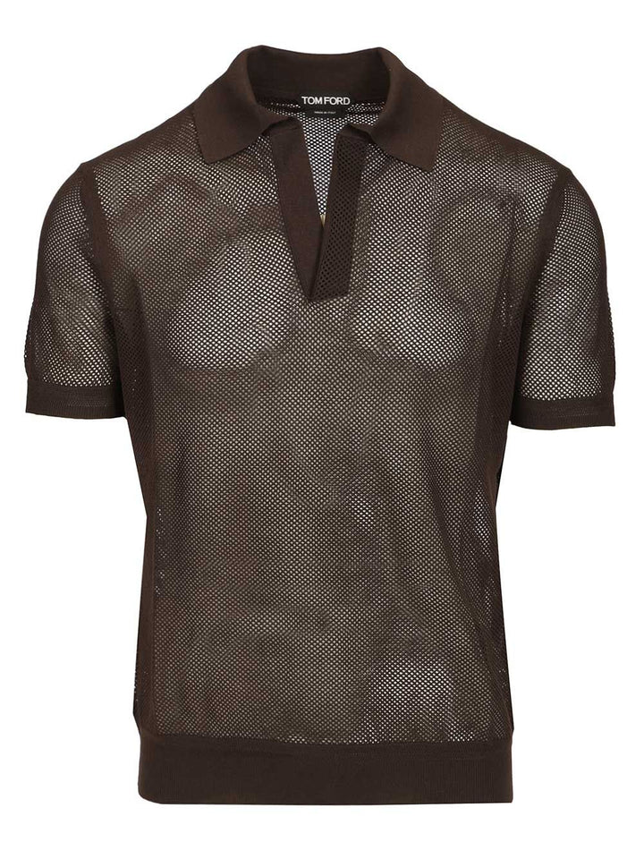 Tom Ford Knitted Polo shirt - Brown | 6ac893c2846d2a34398e45b41d56ae660a48b6ec
