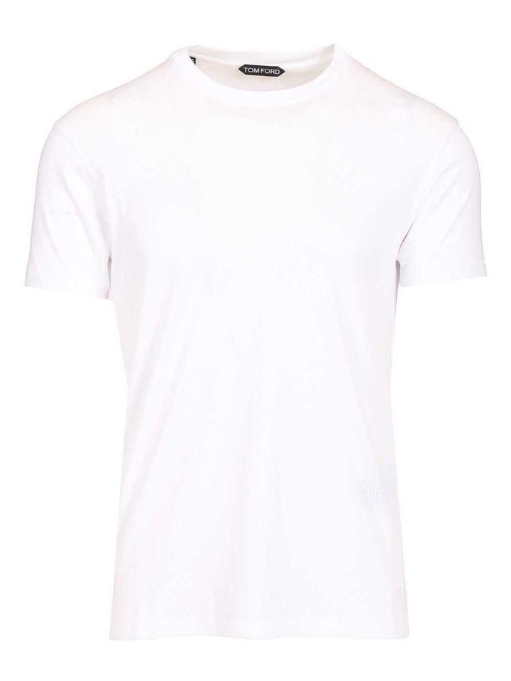 Tom Ford Perforated Ribbed T-Shirt - White | 604ef6280813d4f41bf0f85b1da6e69ff404c32a