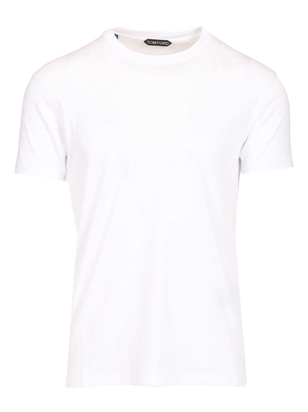 Tom Ford Perforated Ribbed T-Shirt - White | 604ef6280813d4f41bf0f85b1da6e69ff404c32a