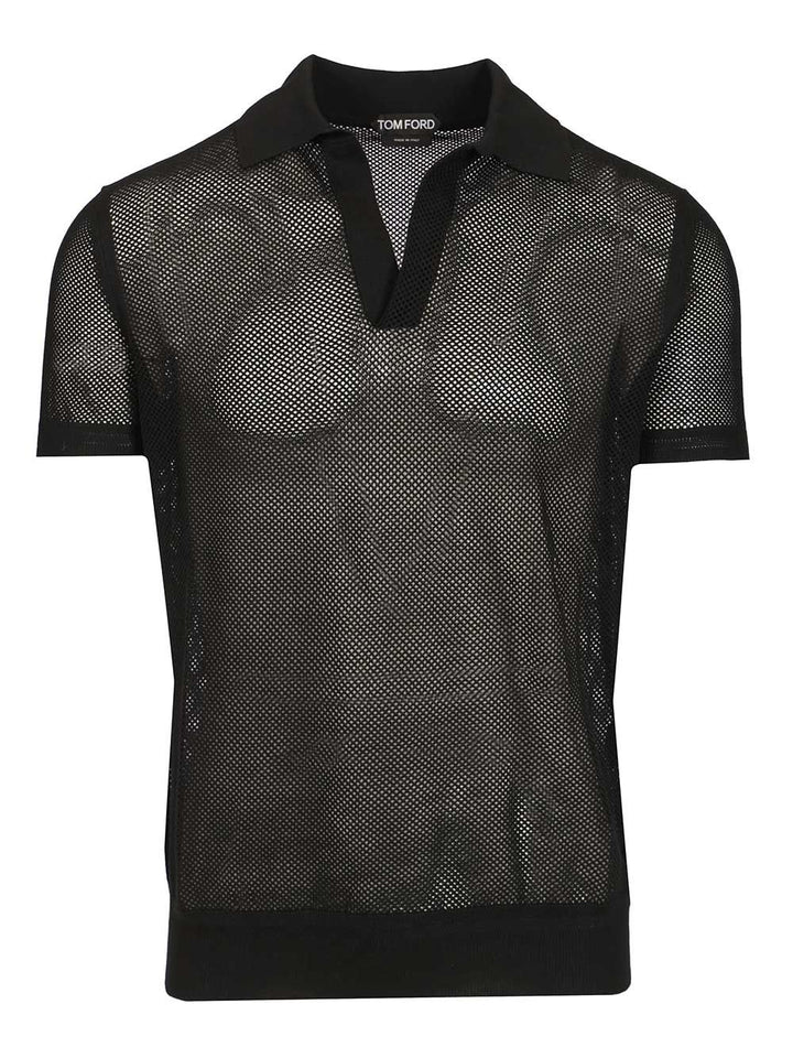Tom Ford Knitted Polo shirt - Black | d03feaf948404e3723ac8920408bc6ffe2d428ae