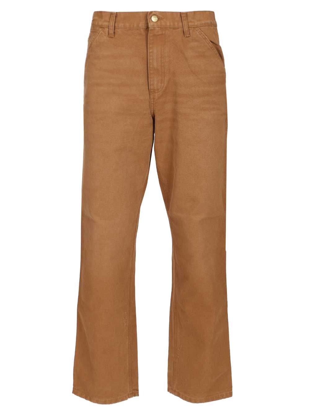 Carhartt Wip Single Knee Pant Organic Cotton Trousers - Brown | bcfb92cee5aabb2934b6984a2933ab154cab6586