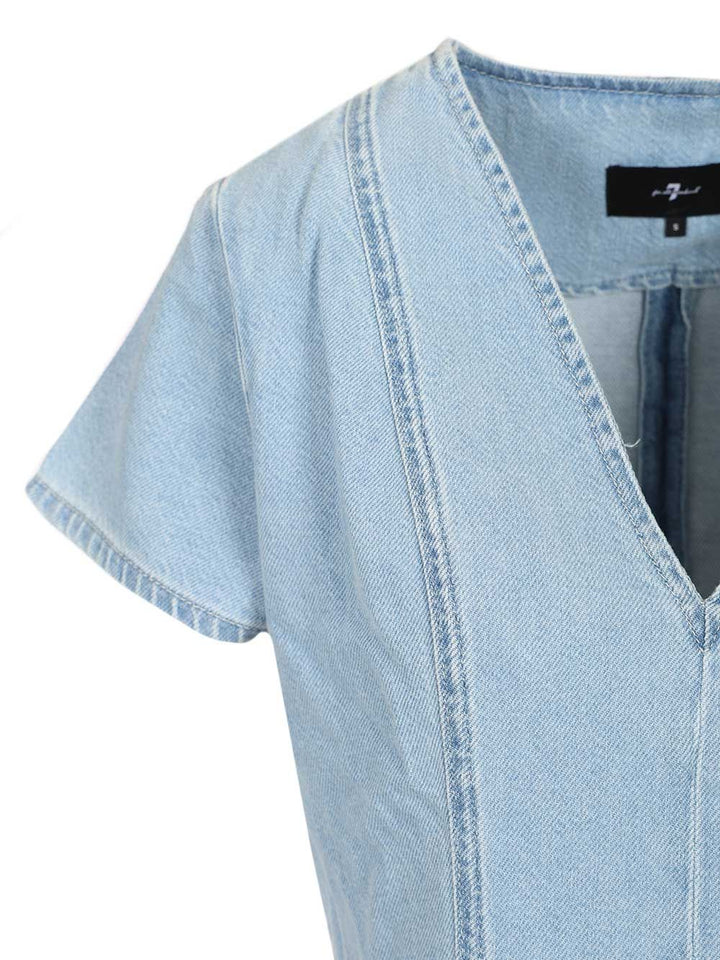 7 For All Mankind Flared Dress Dresses - Light blue | 19a84d4e502e4546e5b7f5be9c3f490f33fdeb45