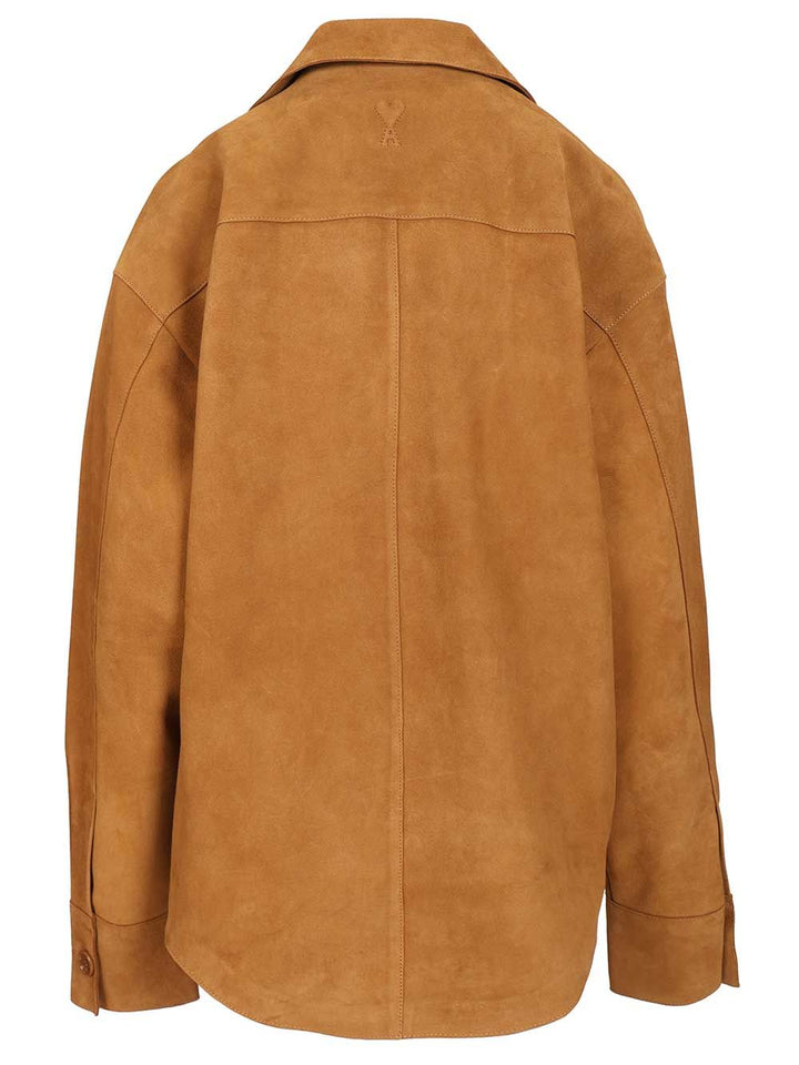 Ami Suede Overshirt Jackets - Beige | 0140aec853a2c7dafa10965bc0e323f4d420812c