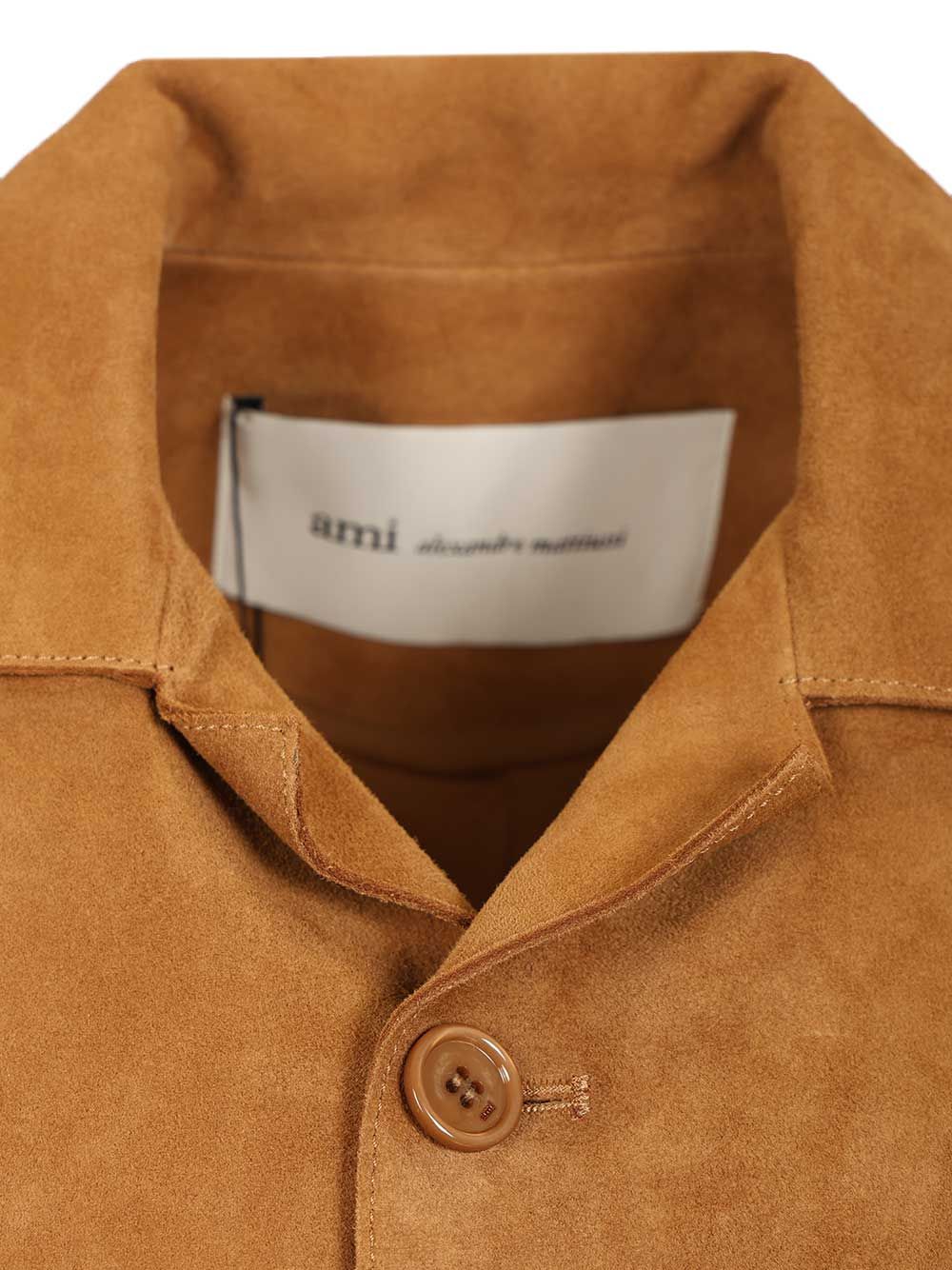 Ami Suede Overshirt Jackets - Beige | 1aacd7a8453bc430ecbeed4688d5ec3b89e2edf0