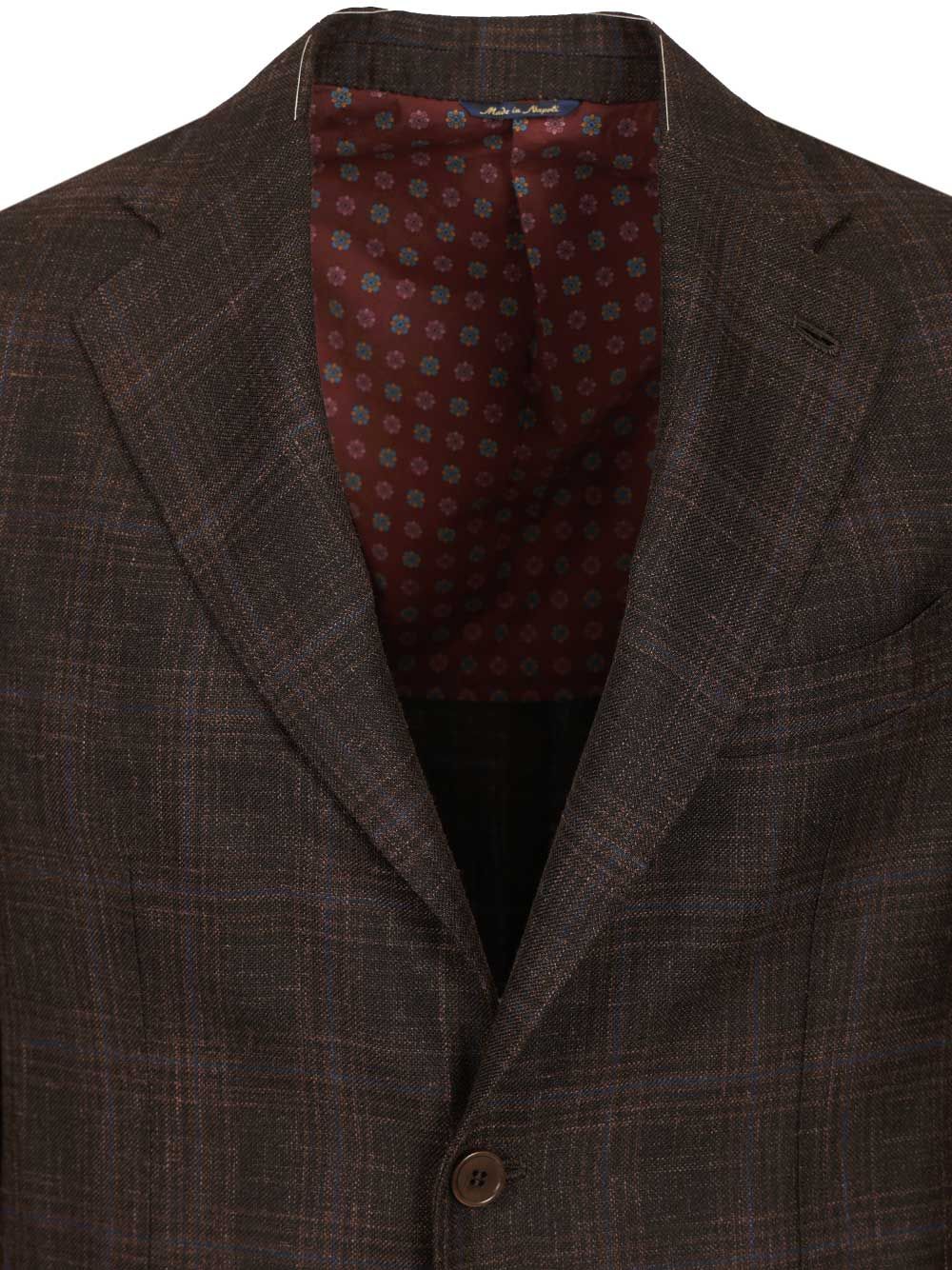 Al Duca D'Aosta Single-Breasted Check Blazer Jackets - Brown | e94218e783e0e396e7987fda1cfb19d3e085faff