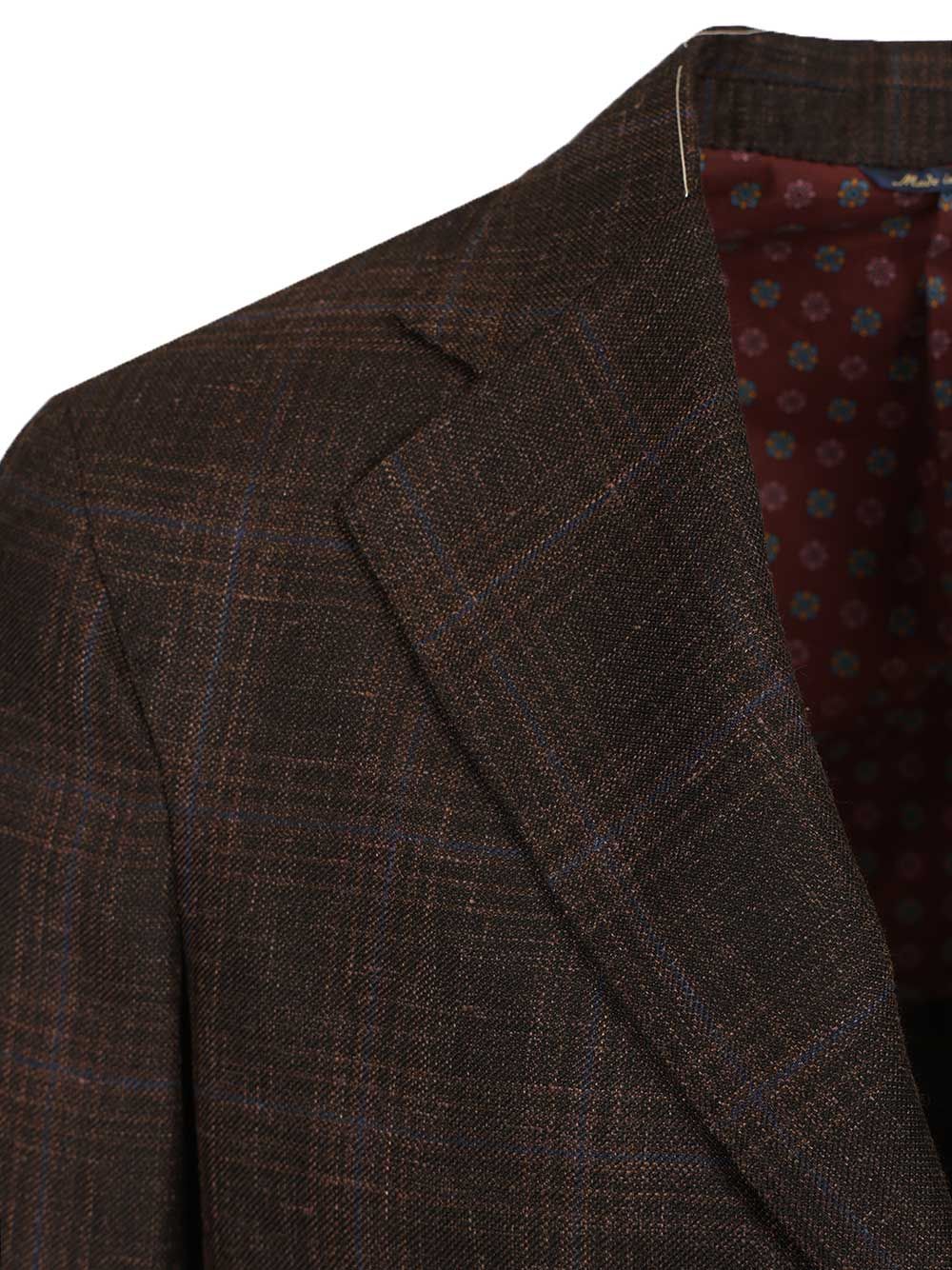 Al Duca D'Aosta Single-Breasted Check Blazer Jackets - Brown | 73fb4a232f7d0251bd0b58bb757f42aea163633e