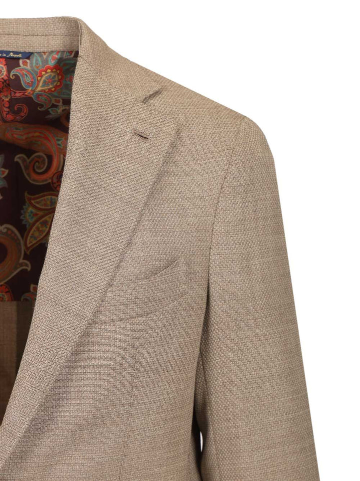 Al Duca D'Aosta Single-Breasted Blazer Jackets - Beige | 31338c924bd74f8b9f1ceb583edcceec3de85d02