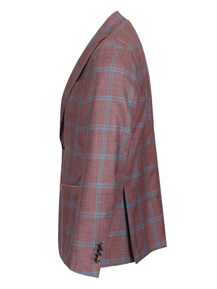 Al Duca D'Aosta Unlined Check Blazer Jackets - Bordeaux | 6c61ce6cf2fd92ede4677d52c833c9466241f3e7