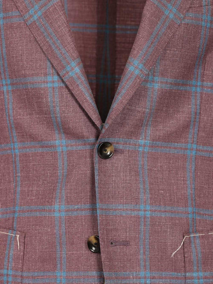 Al Duca D'Aosta Unlined Check Blazer Jackets - Bordeaux | 5eeab2f80124a7b1458537f7a96176cb11dc9b46