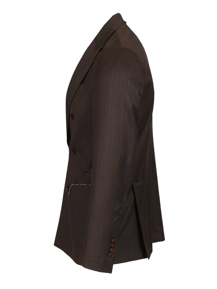 Al Duca D'Aosta Double-Breasted Herringbone Suit Dresses - Brown | ed926f8ce5876a2fb876208ea8083aa9f7d07227