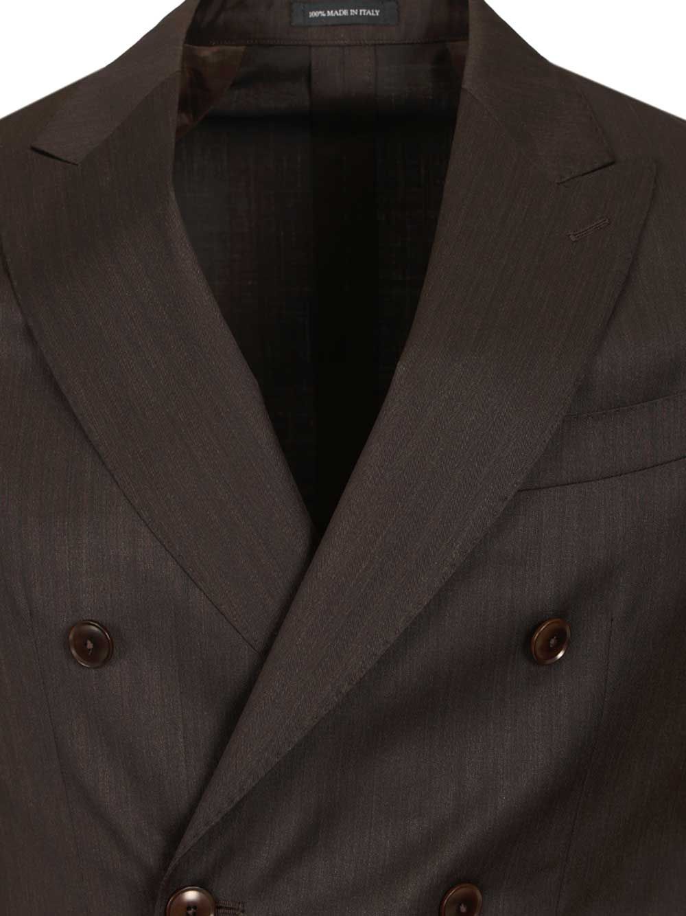 Al Duca D'Aosta Double-Breasted Herringbone Suit Dresses - Brown | 404fbf00e515d43c560aeae5d8b8cc67c350e2c2