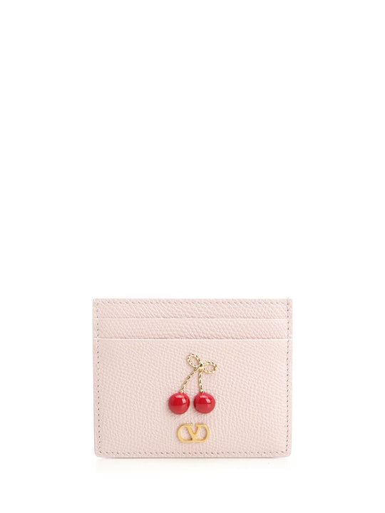 Cherryfic Card Holder In Garnet Calfskin Small Leather Goods Rose