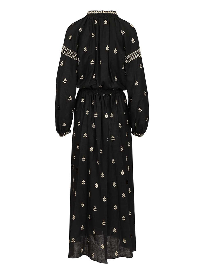Isabel Marant Tussar Silk Dress Dresses - Black | 6930a34d9e9be6433e24a897d011f385262ed468