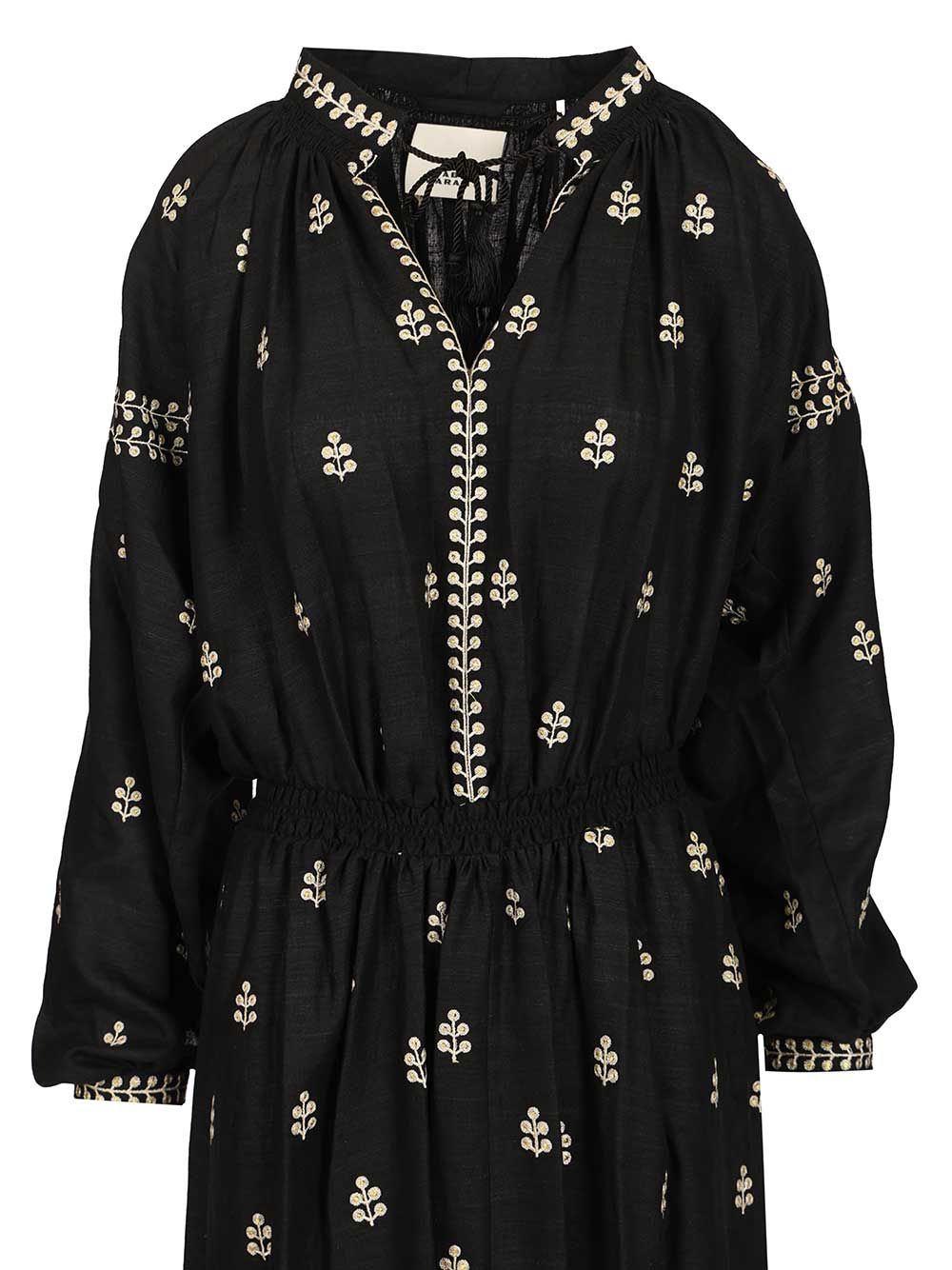 Isabel Marant Tussar Silk Dress Dresses - Black | ba7a6c58592b45a61bbbb9b41a3b50a217d21332