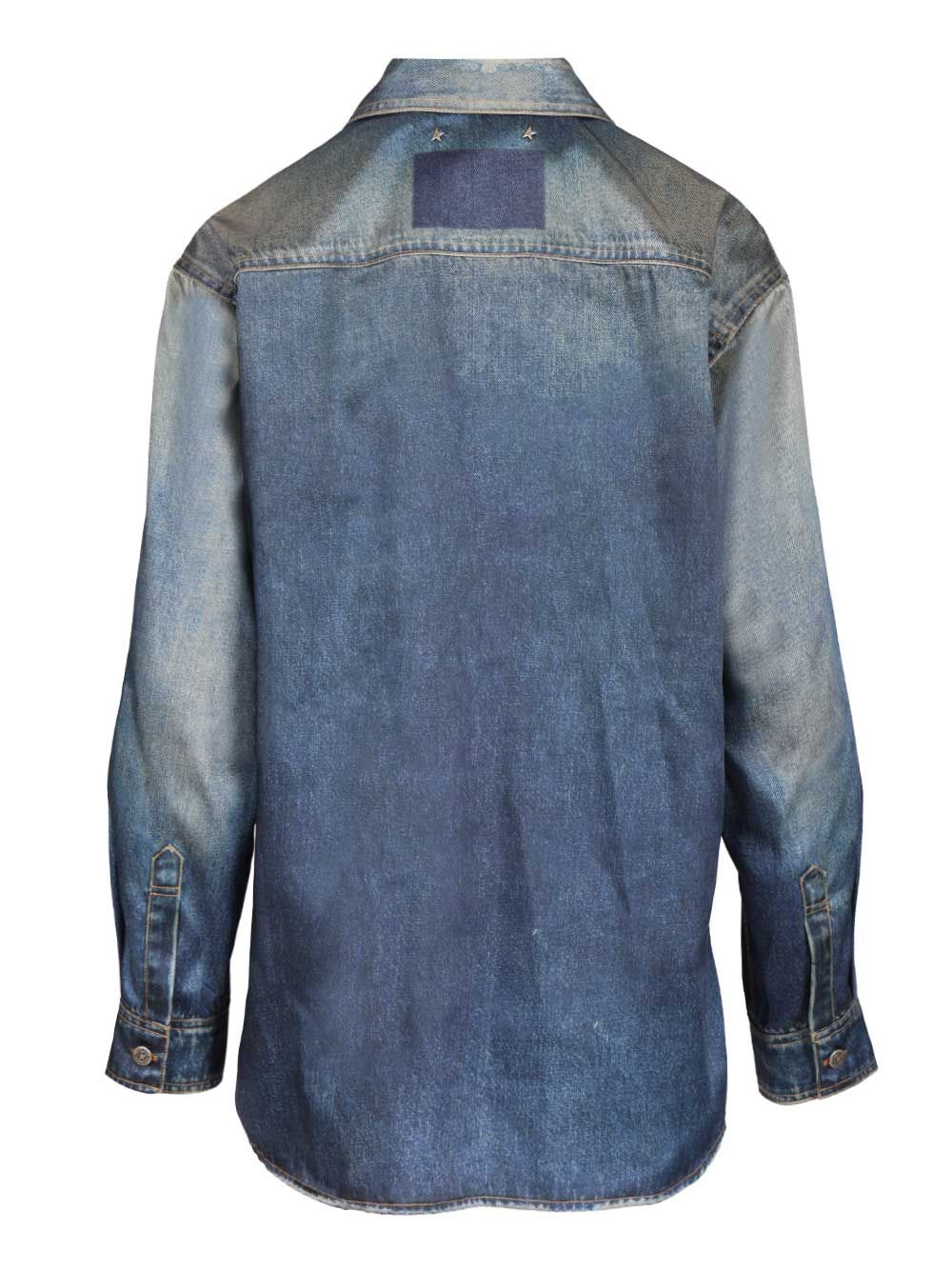 Golden Goose Deluxe Brand Patty Denim Shirt Casual - Blue | 1f03c1eeaadc0d874abcca9edd28e9f3be50a545