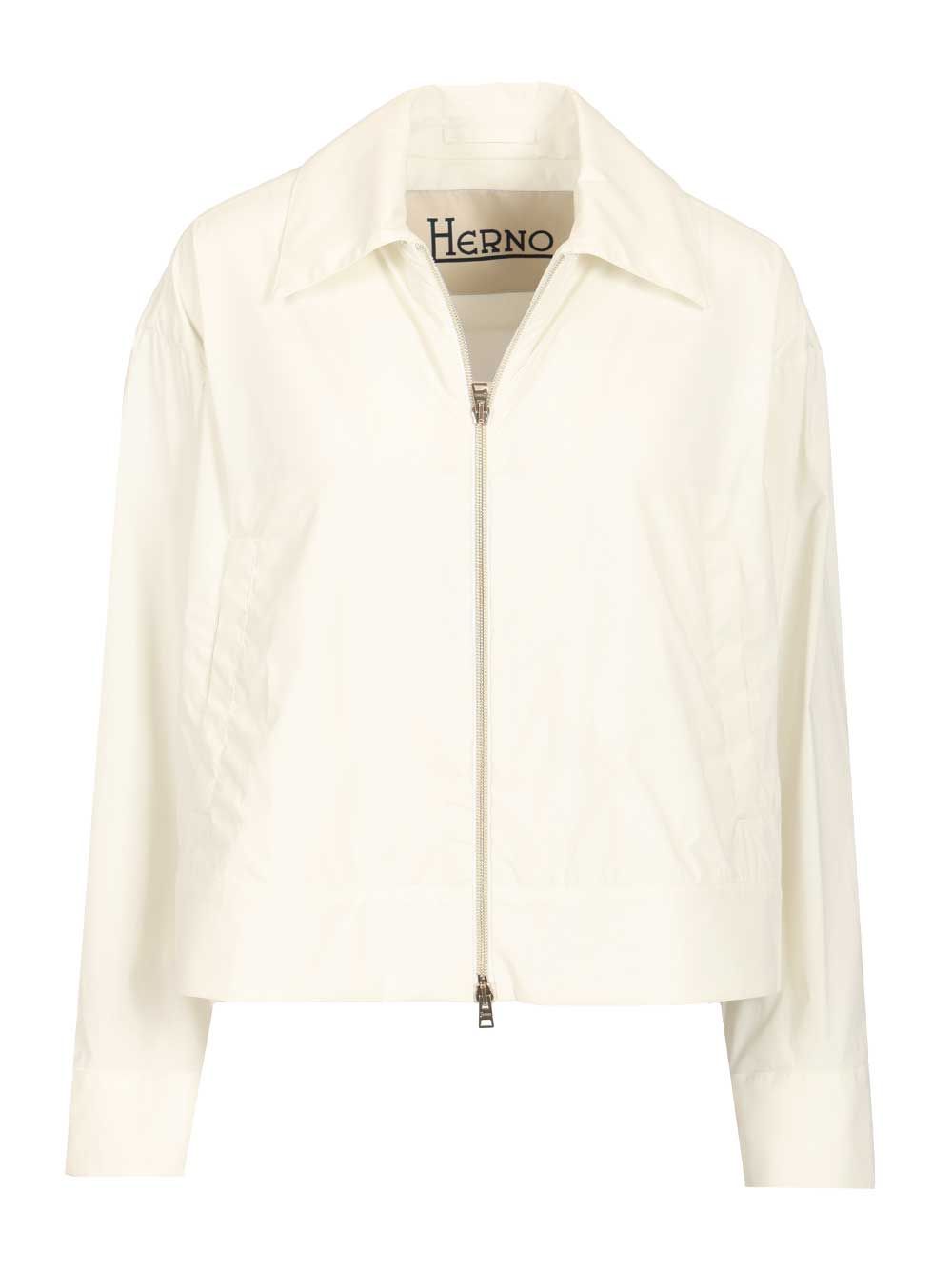 Herno Short Jacket In Stretch Nylon Jackets - White | 40491aac5441e6c8f6c47bd76e22898edaa80215
