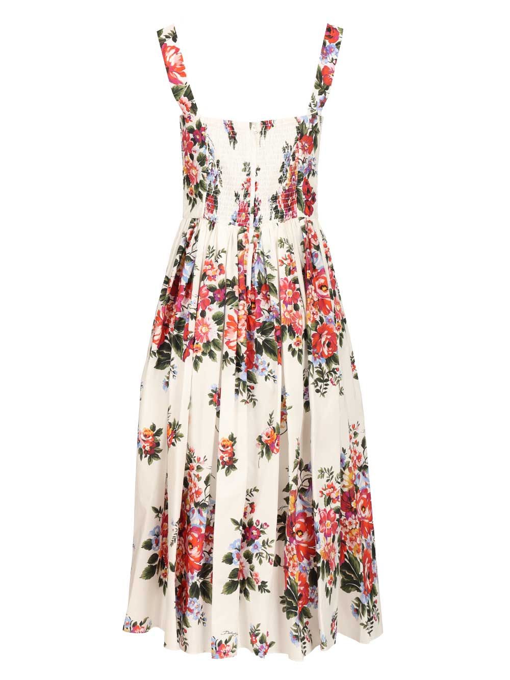 Dolce & Gabbana Cotton Dress With A Bouquet Of Flowers Print Dresses - Multicolor | cdd1d71d11d83da27011c41b366d7aac1cfc7039