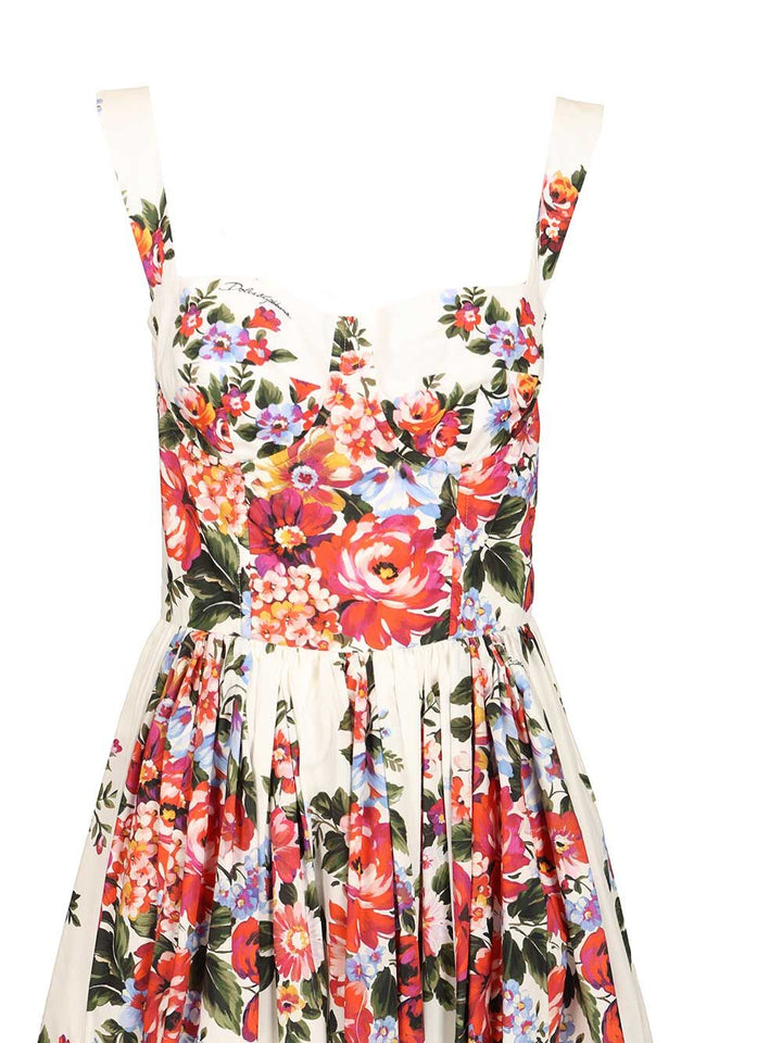 Dolce & Gabbana Cotton Dress With A Bouquet Of Flowers Print Dresses - Multicolor | a0a8b39a0fb6326489b63c1e7b411c38d3a9e9ee